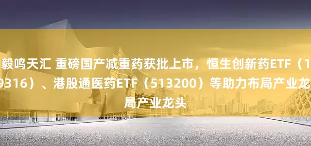 毅鸣天汇 重磅国产减重药获批上市，恒生创新药ETF（159316）、港股通医药ETF（513200）等助力布局产业龙头