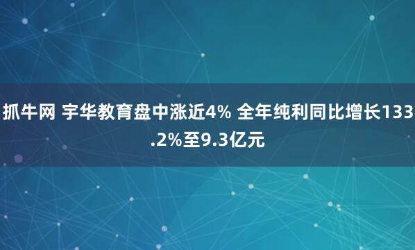 抓牛网 宇华教育盘中涨近4% 全年纯利同比增长133.2%至9.3亿元